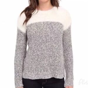 Vince Camuto eyelash and shaker knit colorblock pullover sweater M